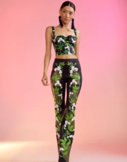 CYNTHIA ROWLEYDevi Bonded Tank - Green/White Floral -Cynthia Rowley Shop Devi Bonded Tank 20220817184429 2