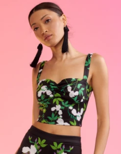 CYNTHIA ROWLEYDevi Bonded Tank - Green/White Floral