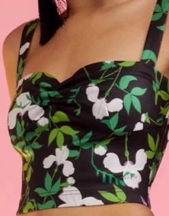 CYNTHIA ROWLEYDevi Bonded Tank - Green/White Floral -Cynthia Rowley Shop Devi Bonded Tank 20220817184430 1