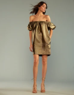 Cynthia Rowley Shop -Cynthia Rowley Shop Electra Metallic Dress 20231022234701