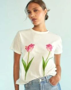 CYNTHIA ROWLEYEveryday Tees - White/Pink