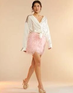 CYNTHIA ROWLEYFeather Skirt - LGHTPK 12 CYNTHIA ROWLEYFeather Skirt - LGHTPK -Cynthia Rowley Shop Feather Skirt 20230729225118 1