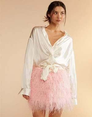 CYNTHIA ROWLEYFeather Skirt - LGHTPK 5 CYNTHIA ROWLEYFeather Skirt - LGHTPK - Image 5