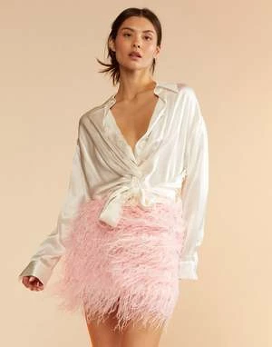 CYNTHIA ROWLEYFeather Skirt - LGHTPK 9 CYNTHIA ROWLEYFeather Skirt - LGHTPK - Image 9