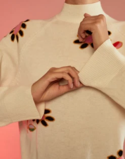 CYNTHIA ROWLEYFlor Cashmere Sweater - White Multi -Cynthia Rowley Shop Flor Cashmere Sweater 20231101164257 2