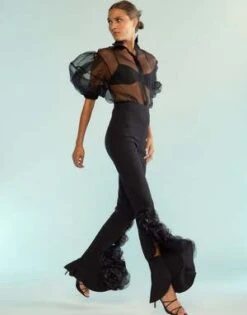 CYNTHIA ROWLEYFlora Flare Pants - Black -Cynthia Rowley Shop Flora Flare Pants 20231006211959 2