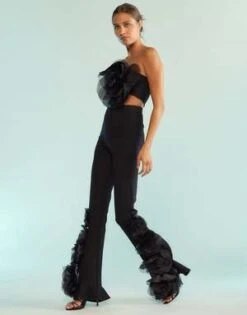 CYNTHIA ROWLEYFlora Flare Pants - Black