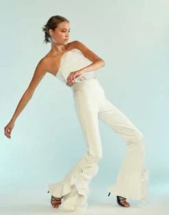 CYNTHIA ROWLEYFlora Flare Pants - White