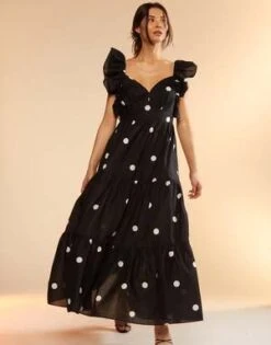 CYNTHIA ROWLEYGabriella Ruffle Dress - Black/White -Cynthia Rowley Shop Gabriella Ruffle Dress 20230803173729 3