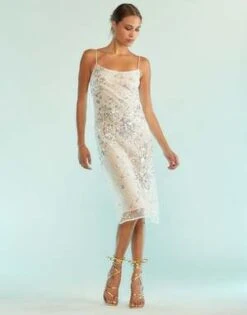 CYNTHIA ROWLEYGisele Beaded Dress - White
