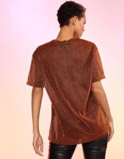 CYNTHIA ROWLEYGlitter Tee - Bronze -Cynthia Rowley Shop Glitter Top 20221117003127 2