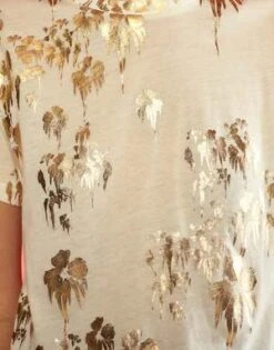 CYNTHIA ROWLEYT-Shirt - White/Gold Foil -Cynthia Rowley Shop Gold Foil T Shirt 20231012021858 1