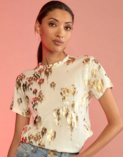 CYNTHIA ROWLEYT-Shirt - White/Gold Foil