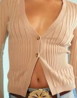 CYNTHIA ROWLEYHailey Knit Cardigan - Camel -Cynthia Rowley Shop Hailey Knit Cardigan 20230822214938 1