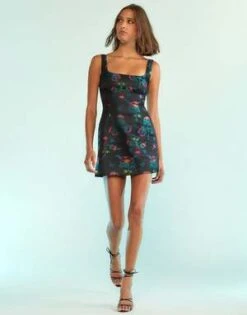 CYNTHIA ROWLEYHarper Jacquard Dress - Black Multi -Cynthia Rowley Shop Harper Jacquard Dress 20230901214235 1