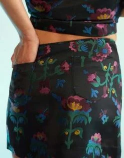 CYNTHIA ROWLEYHarper Jacquard Skirt - Black Multi -Cynthia Rowley Shop Harper Jacquard Skirt 20230901214239