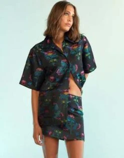 CYNTHIA ROWLEYHarper Jacquard Skirt - Black Multi -Cynthia Rowley Shop Harper Jacquard Skirt 20230901214240 1