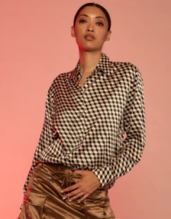 CYNTHIA ROWLEYIllusion Geometric Silk Shirt - Multi