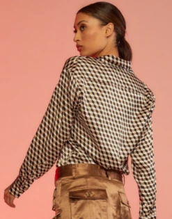 CYNTHIA ROWLEYIllusion Geometric Silk Shirt - Multi -Cynthia Rowley Shop Illusion Geometric Silk Shirt 20231030231303