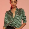 CYNTHIA ROWLEYIllusion Geometric Silk Shirt