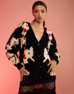 CYNTHIA ROWLEYIntarsia Cardigan - Black Multi 8 CYNTHIA ROWLEYIntarsia Cardigan - Black Multi -Cynthia Rowley Shop Intarsia Cardigan 20231005230200 2