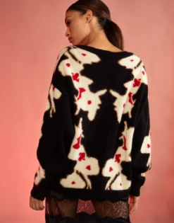 CYNTHIA ROWLEYIntarsia Cardigan - Black Multi 10 CYNTHIA ROWLEYIntarsia Cardigan - Black Multi -Cynthia Rowley Shop Intarsia Cardigan 20231005230201 1