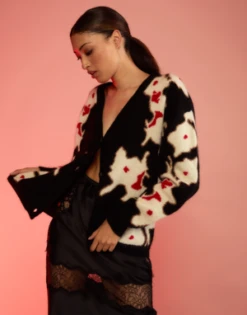 CYNTHIA ROWLEYIntarsia Cardigan - Black Multi 9 CYNTHIA ROWLEYIntarsia Cardigan - Black Multi -Cynthia Rowley Shop Intarsia Cardigan 20231005230201