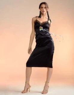 CYNTHIA ROWLEYIris Silk Slip Dress - Black -Cynthia Rowley Shop Iris Silk Slip Dress 20221112050627 2