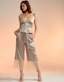 CYNTHIA ROWLEYIris Silk Top - TAUPE