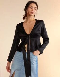 CYNTHIA ROWLEYJula Silk Blouse - Black -Cynthia Rowley Shop Jula Silk Blouse 20230729225218 2