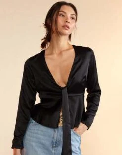 CYNTHIA ROWLEYJula Silk Blouse - Black -Cynthia Rowley Shop Jula Silk Blouse 20230729225219 1