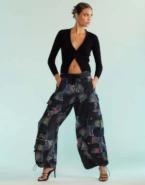 CYNTHIA ROWLEYKim Cargo Pants - Black Multi 1 CYNTHIA ROWLEYKim Cargo Pants - Black Multi