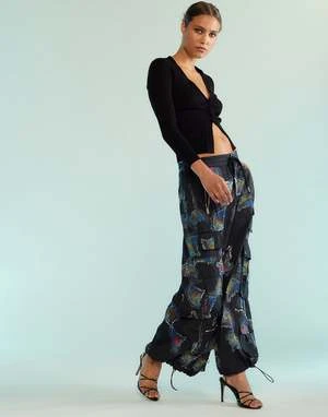 CYNTHIA ROWLEYKim Cargo Pants - Black Multi 3 CYNTHIA ROWLEYKim Cargo Pants - Black Multi - Image 3