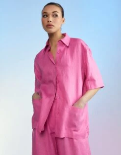 CYNTHIA ROWLEY Isola Linen Camp Shirt -Cynthia Rowley Shop LINEN28