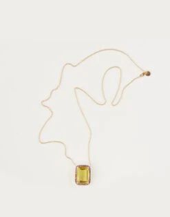 CYNTHIA ROWLEY Lemon Quartz With Amethyst Pendant