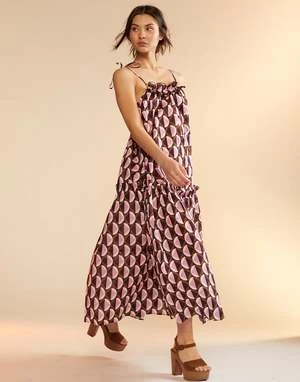 CYNTHIA ROWLEYLisbet Tie Dress - Geo Black/Pink 2 CYNTHIA ROWLEYLisbet Tie Dress - Geo Black/Pink - Image 2