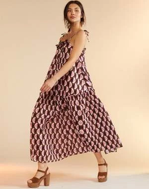 CYNTHIA ROWLEYLisbet Tie Dress - Geo Black/Pink 4 CYNTHIA ROWLEYLisbet Tie Dress - Geo Black/Pink - Image 4