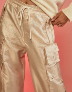 CYNTHIA ROWLEYMetallic Cargo Pants - Gold 9 CYNTHIA ROWLEYMetallic Cargo Pants - Gold -Cynthia Rowley Shop Metallic Cargo Pants 20231022234808 1
