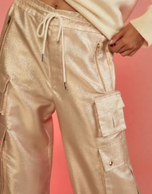CYNTHIA ROWLEYMetallic Cargo Pants - Gold 5 CYNTHIA ROWLEYMetallic Cargo Pants - Gold - Image 5