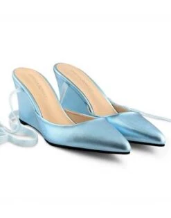 CYNTHIA ROWLEYMetallic Ribbon Wedge - METBLU