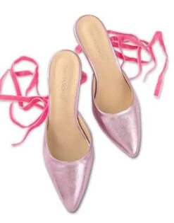 CYNTHIA ROWLEYMetallic Ribbon Wedge - ROSMT 5 CYNTHIA ROWLEYMetallic Ribbon Wedge - ROSMT -Cynthia Rowley Shop Metallic Ribbon Wedge 20230113001302