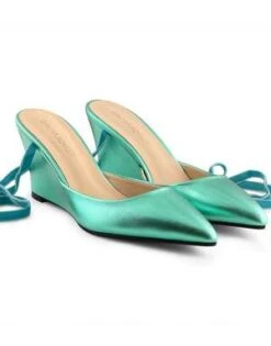 CYNTHIA ROWLEYMetallic Ribbon Wedge - GRNML