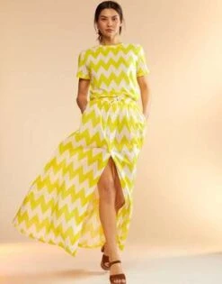 CYNTHIA ROWLEYMosaic Skirt - Yellow/White