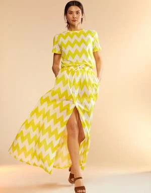 CYNTHIA ROWLEYMosaic Skirt - Yellow/White 1 CYNTHIA ROWLEYMosaic Skirt - Yellow/White