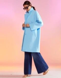 CYNTHIA ROWLEYNeoprene Bonded Coat - Blue -Cynthia Rowley Shop Neoprene Bonded Coat 20230215225949 2