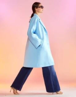 CYNTHIA ROWLEYNeoprene Bonded Coat - Blue -Cynthia Rowley Shop Neoprene Bonded Coat 20230215225949 3
