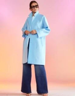 CYNTHIA ROWLEYNeoprene Bonded Coat - Blue -Cynthia Rowley Shop Neoprene Bonded Coat 20230215225950 2