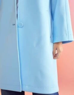 CYNTHIA ROWLEYNeoprene Bonded Coat - Blue -Cynthia Rowley Shop Neoprene Bonded Coat 20230215225950