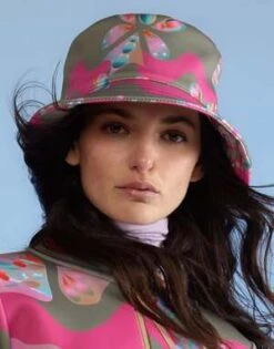 CYNTHIA ROWLEYNeoprene Bucket Hat - Taupe Multi
