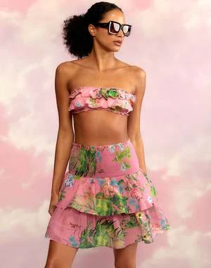 CYNTHIA ROWLEYNola Smocked Skirt - Pink 2 CYNTHIA ROWLEYNola Smocked Skirt - Pink - Image 2